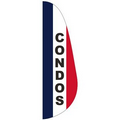 "CONDOS" 3' x 10' Message Feather Flag